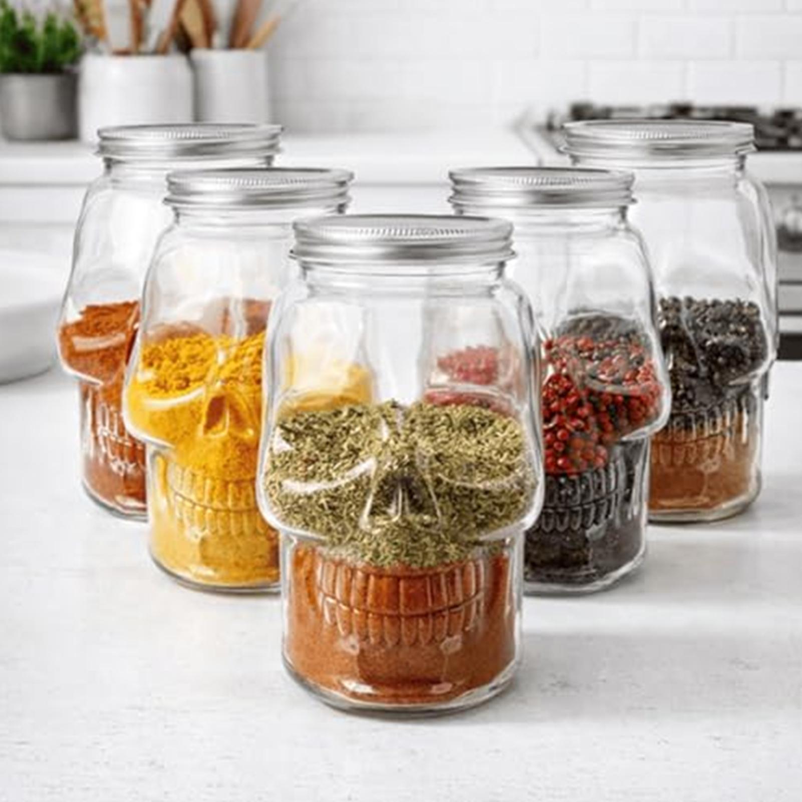 Pet Supplies Young - Barattoli trasparenti a forma di teschio